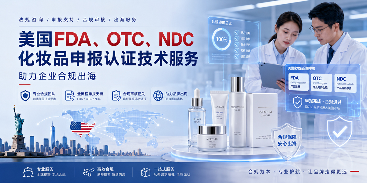 美国FDA、OTC、NDC化妆品申报认证技术服务